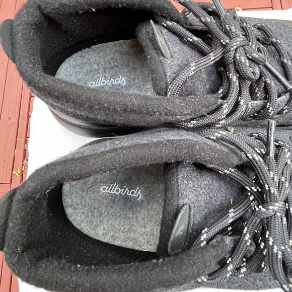 Allbirds black New Zealand merino wool laced ankle shoes. Very warm, comfy, M13 - Picture 9 of 9